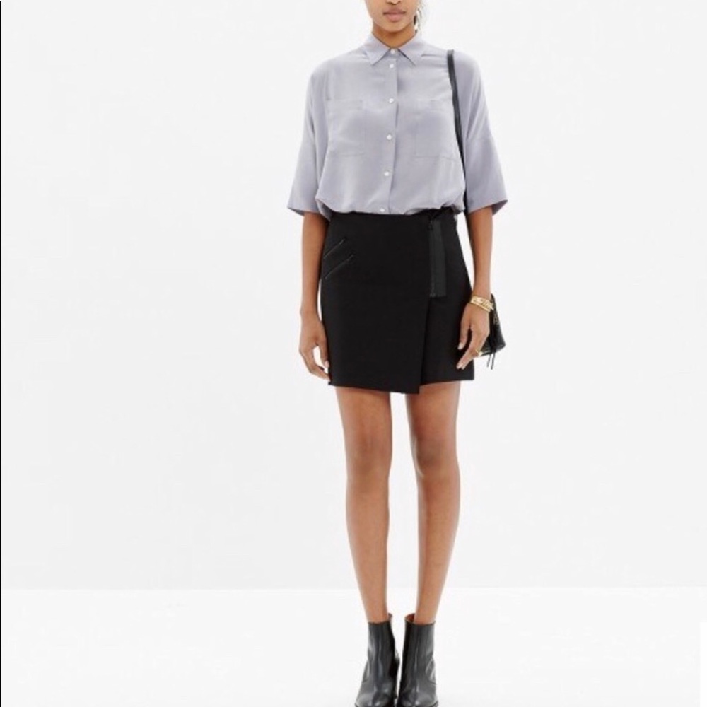 Madewell Black Zipper Skirt